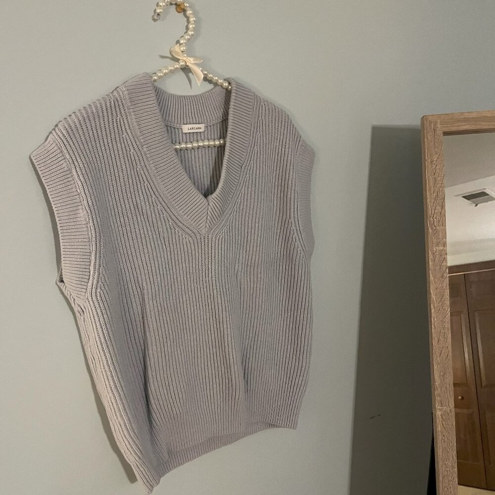Light Blue Knit Sweater Vest